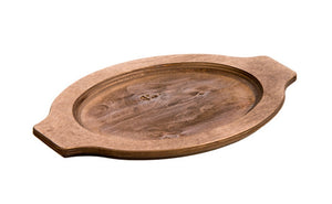 LODGE CAST IRON grip style oval wood underliner